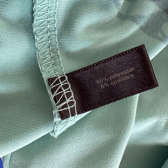 The Limited Medium Green Sleeveless Top Tropical Blue Floral Stretch Polyester - Picture 4 of 8